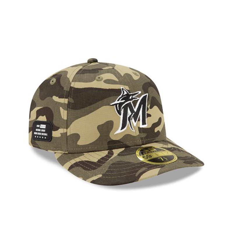 MLB Miami Marlins Armed Forces Weekend Low Profile 59Fifty Fitted (SQK0453) - Green New Era Caps